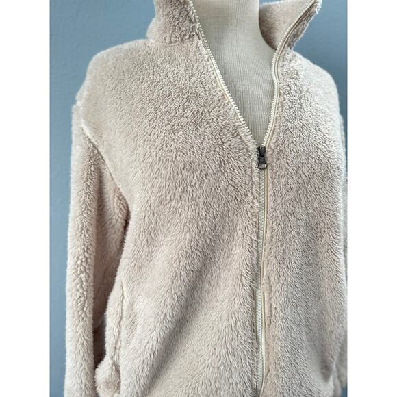 UNIQLO Fluffy Fleece Teddy Full Zip Jacket Cream Natural X-Small - Picture 6 of 12